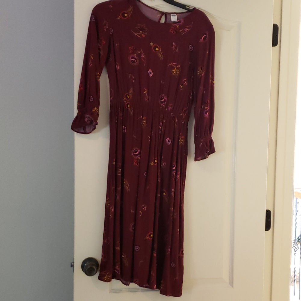 Burgundy floral dress